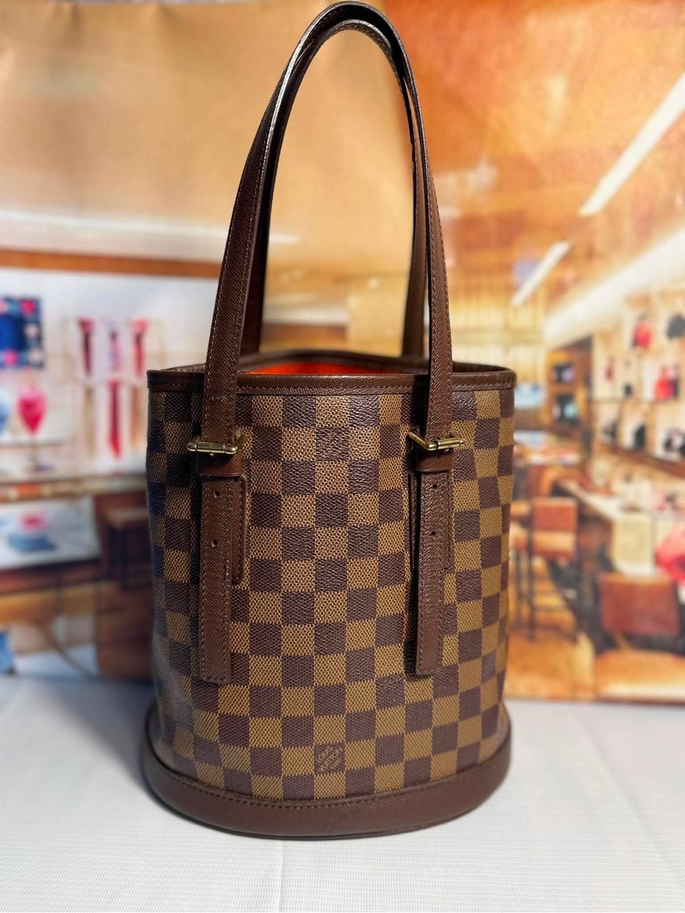 Louis Vuitton Brown Damier Ebene Bucket Bag